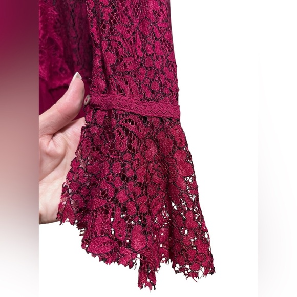 Free People Tell Tale Lace Tunic Dress in Raspberry Size XS - Picture 11 of 14